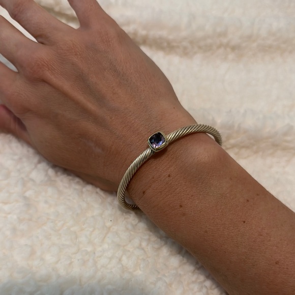 DAVID YURMAN Sterling Silver Amethyst 4mm Noblesse Cable Bracelet - Picture 2 of 15